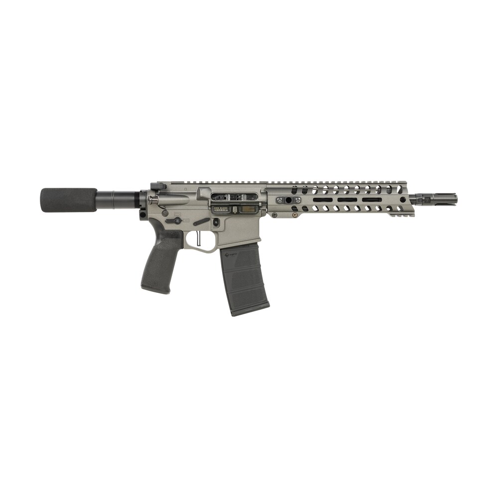 patriot ordnance factory 01802 minuteman direct impingement 5.56x45mm nato caliber with 10.50" barrel, 30+1 capacity, tungsten metal finish, buffer tube stock & black mft grip right hand Patriot Ordnance Factory 01802 Minuteman Direct Impingement 5.56x45mm NATO Caliber Sports South item 147455
