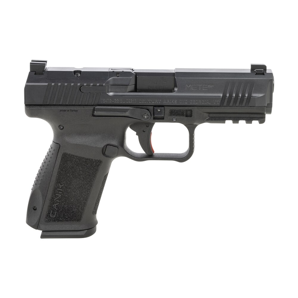 canik hg5637n mete sf compact 9mm luger 15+1 4.08" black steel barrel, black nitride optic ready/serrated slide, black polymer frame w/beavertail & picatinny rail, ambidextrous Canik HG5637N Mete SF Compact 9mm Luger 15+1 4.08" Black Steel Sports South item 147513