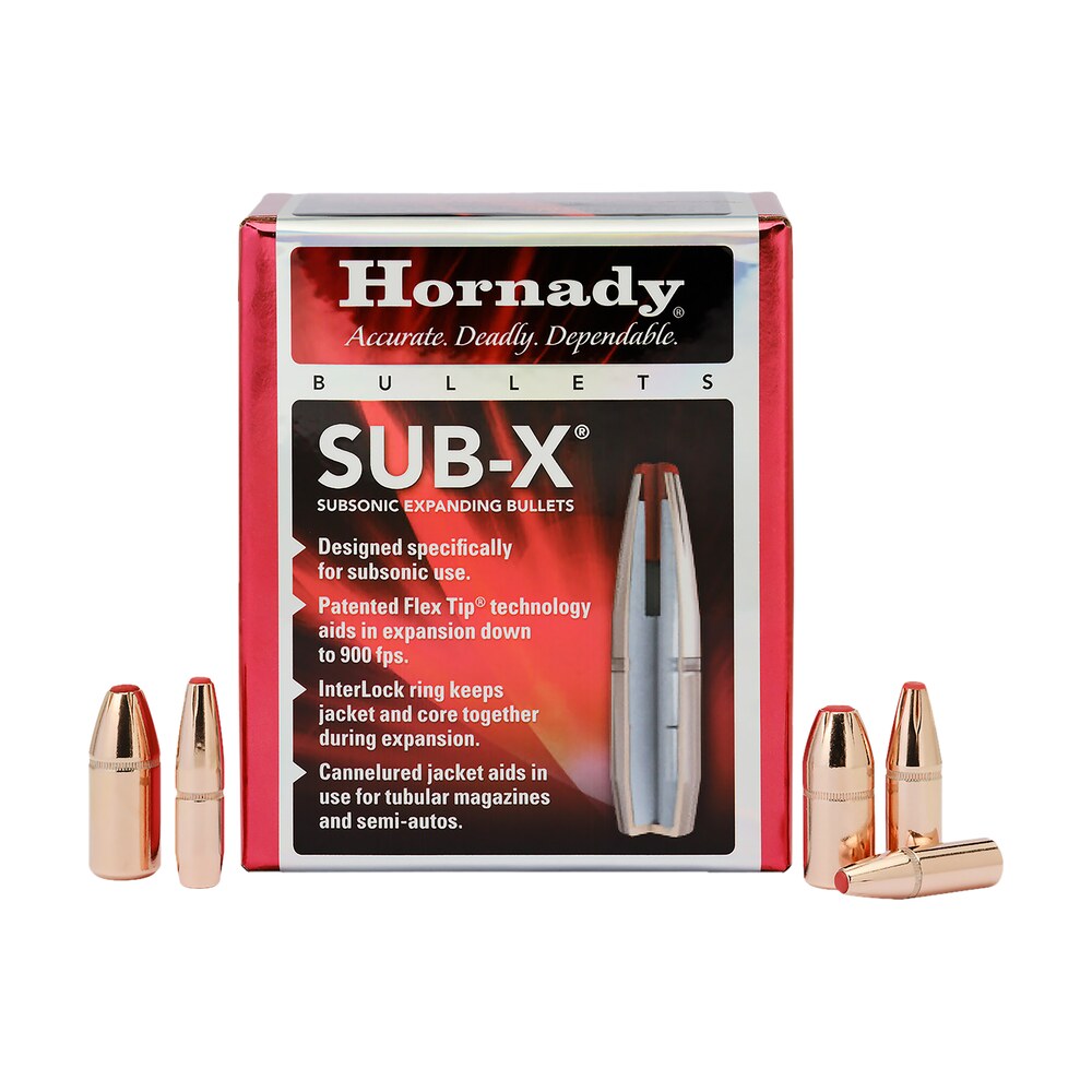 hornady 45052 sub x 45 cal 410 gr subsonic expanding 50 per box/ 15 case Hornady 45052 Sub-X 45 Cal 410 gr Subsonic eXpanding 50 Per Box/ 15 Case Sports South item 147524