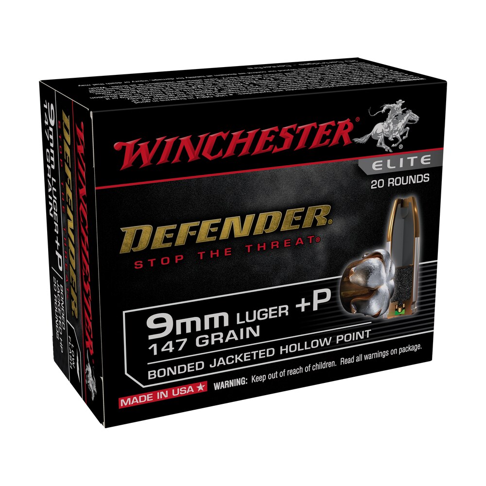 winchester ammo s9mmpdb2 defender 9mmluger+p 147gr bonded jacket hollow point 20 per box/10 case Winchester Ammo S9MMPDB2 Defender 9mmLuger+P 147gr Bonded Jacket Hollow Point 20 Per Box/10 Sports South item 147604
