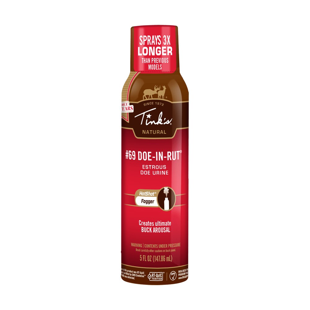 tinks w5500 #69 doe in rut estrous fogger deer attractant doe in estrus scent 5 oz aerosol Tinks W5500 #69 Doe-In-Rut Estrous Fogger Deer Attractant Doe In Estrus Scent 5 oz Aerosol Sports South item 147677