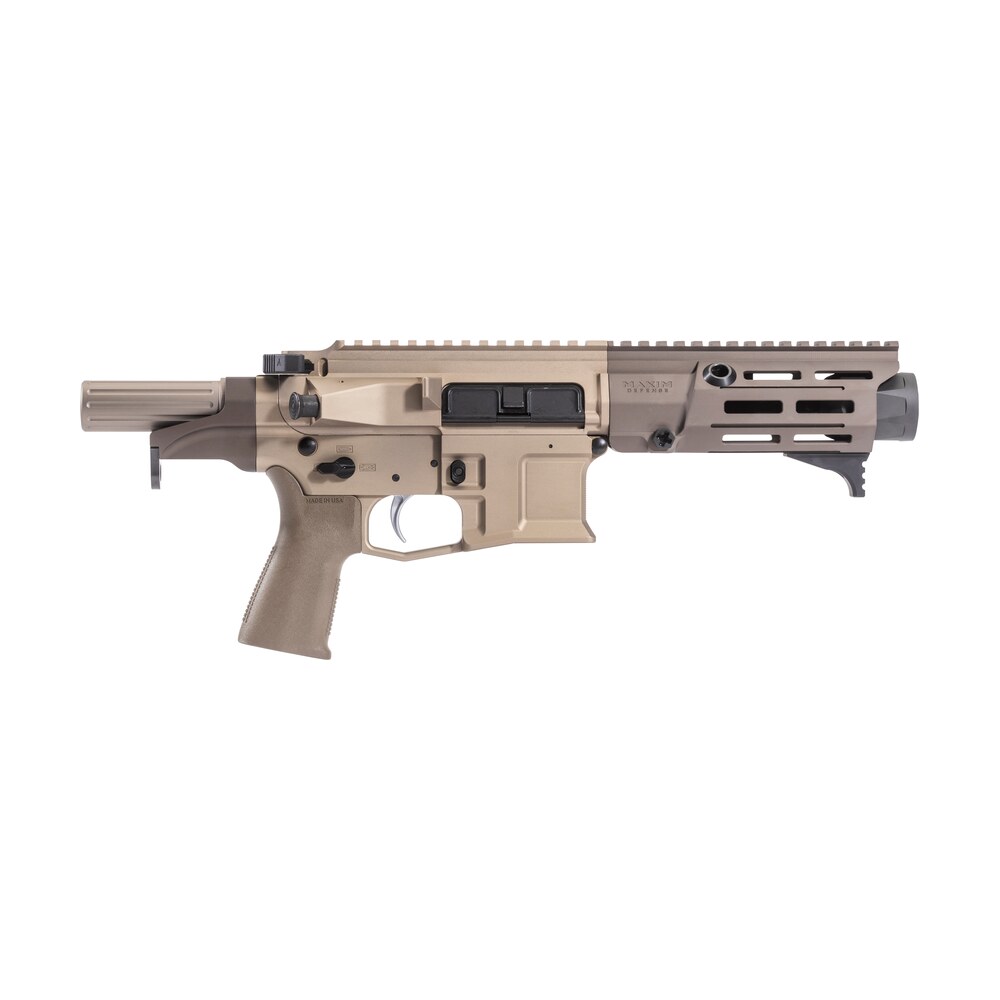 maxim defense mxm50802 pdx 505 sps 5.56x45mm nato caliber with 5.50" barrel, 20+1 capacity, arid brown metal finish, arid brown polymer grip Maxim Defense MXM50802 PDX 505-SPS 5.56x45mm NATO Caliber Sports South item 147889