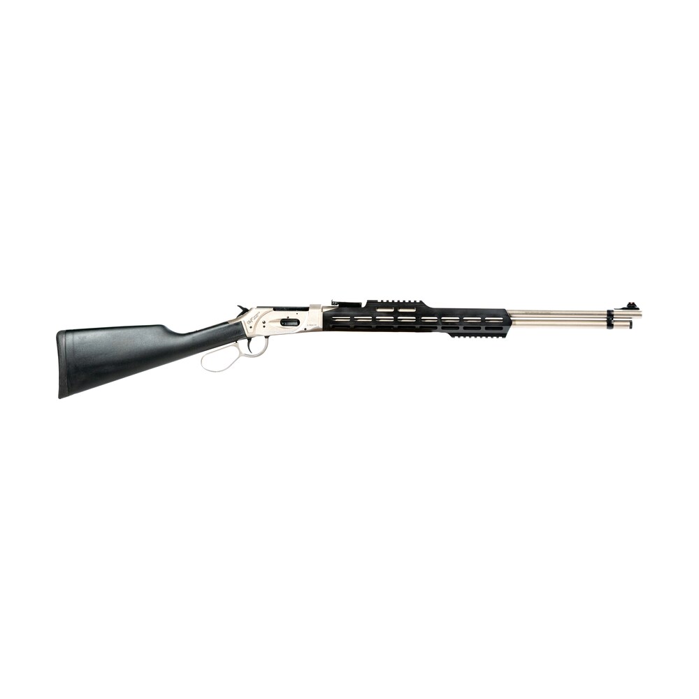 gforce arms gflvr20sstac saddlehorn full size 410 gauge lever 2.50" 7+1 20" stainless steel barrel, stainless aluminum receiver, fixed black synthetic stock, right hand Gforce Arms GFLVR20SSTAC Saddlehorn Full Size 410 Gauge Lever 2.50" 7+1 20" Stainless Steel Sports South item 148081