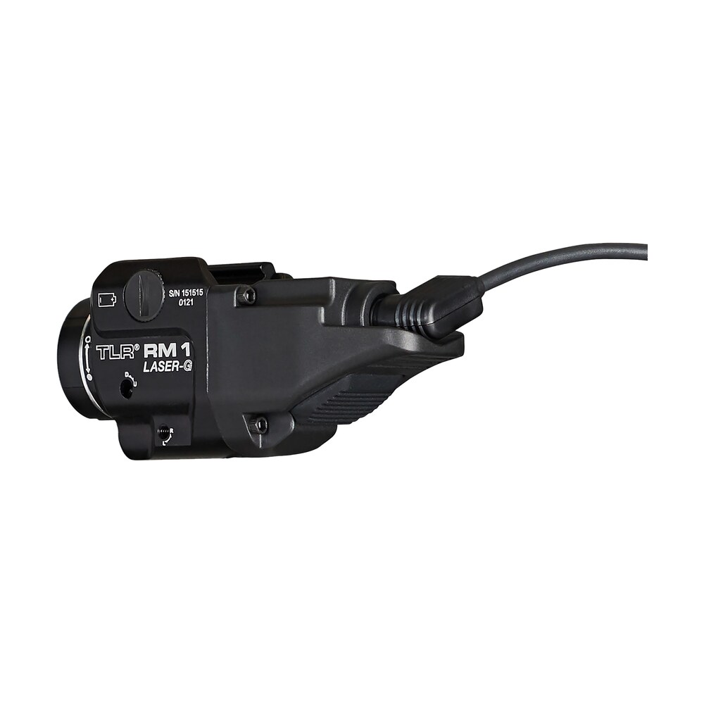 streamlight 69443 tlr 1 rm w/laser black anodized aluminum, 500 lumens white led bulb/green laser, 210 meters beam, picatinny rail mount Streamlight 69443 TLR-1 RM Sports South item 148127