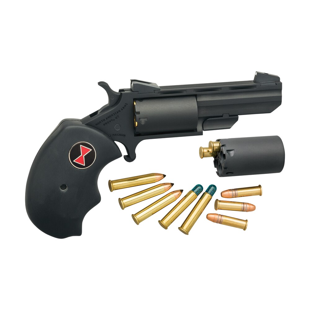north american arms bwccrk black widow 22 lr or 22 wmr 5 shot 2" vent rib barrel, overall stainless finish, finger grooved black rubber grip & fixed sights includes cylinder North American Arms BWCCRK Black Widow 22 LR or 22 WMR 5 Shot 2" Vent Rib Sports South item 148166