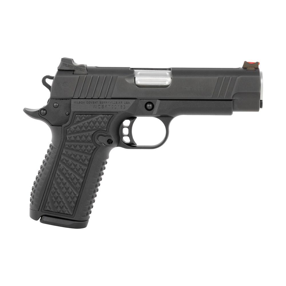 wilson combat sft9cm42 sft9 9mm luger 15+1 (2) 4.25" stainless, black, beavertail frame, integrated grips, fiber optic sights Wilson Combat SFT9CM42 SFT9 9mm Luger 15+1 (2) 4.25" Stainless, Black, Beavertail Sports South item 148549