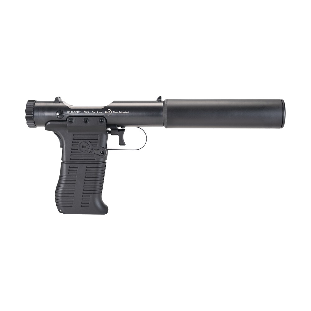 b&t firearms 410110 station six 45 acp bolt action 7+1 3.50" barrel/5.10" suppressor, black hard coat anodized finish, black pre scored grips B&T Firearms 410110 Station Six 45 ACP Bolt Sports South item 148964