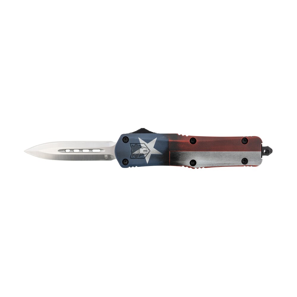 cobratec knives mctxfs3dagns fs 3 texas flag medium 3" otf dagger plain satin d2 steel blade, 5" texas flag aluminum cerakoted handle CobraTec Knives MCTXFS3DAGNS FS-3 Texas Flag Medium 3" OTF Dagger Plain Satin D2 Steel Blade, Sports South item 149070