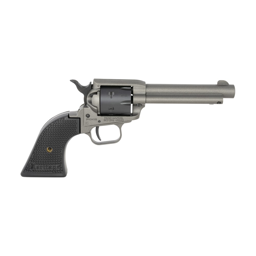 heritage mfg rr22c4 rough rider 22 lr 6 shot 4.75" tungsten gray cerakote steel barrel & frame, black satin cylinder & textured polymer grips Heritage Mfg RR22C4 Rough Rider 22 LR 6 Shot 4.75" Tungsten Gray Cerakote Steel Barrel & Sports South item 149098