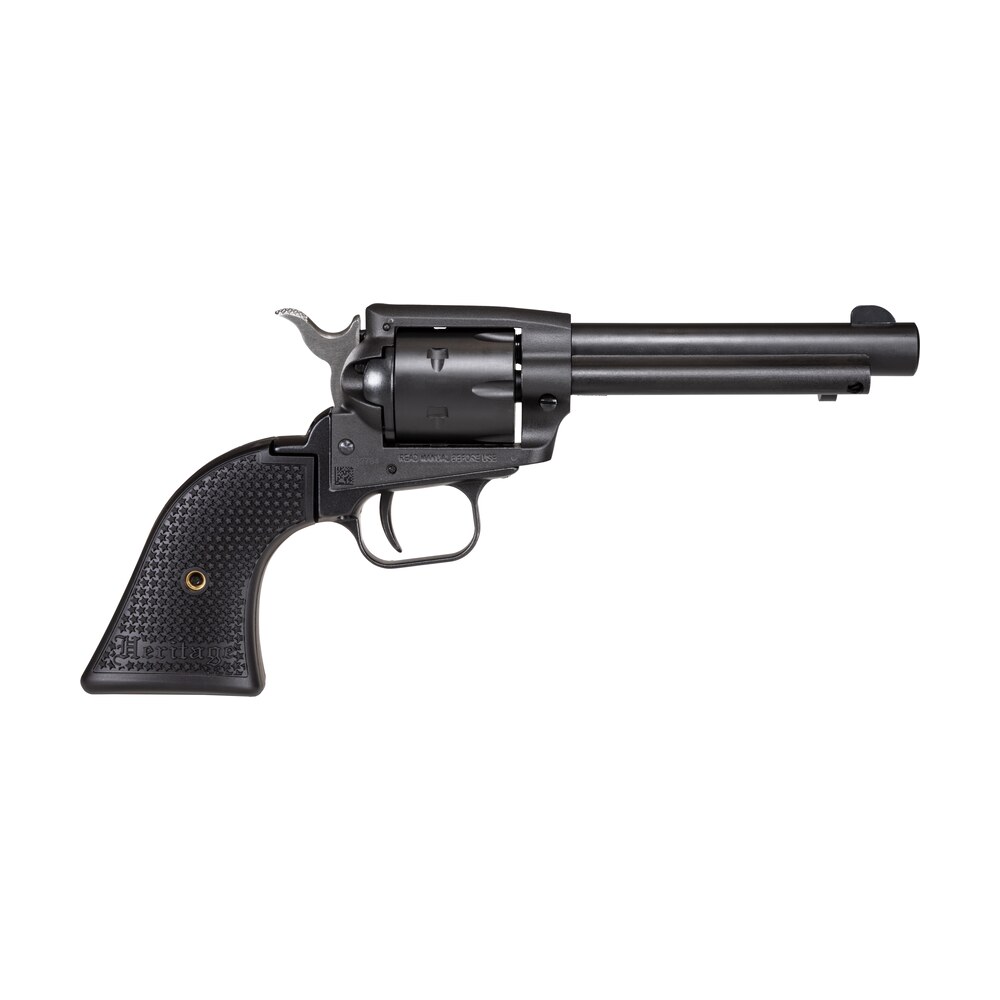 heritage mfg srr22bs4pg rough rider 22 lr 6 shot, 4.75" black satin steel barrel, frame & cylinder, black polymer grip, manual thumb safety, exposed hammer Heritage Mfg SRR22BS4PG Rough Rider 22 LR 6 Shot, 4.75" Black Satin Steel Sports South item 149102