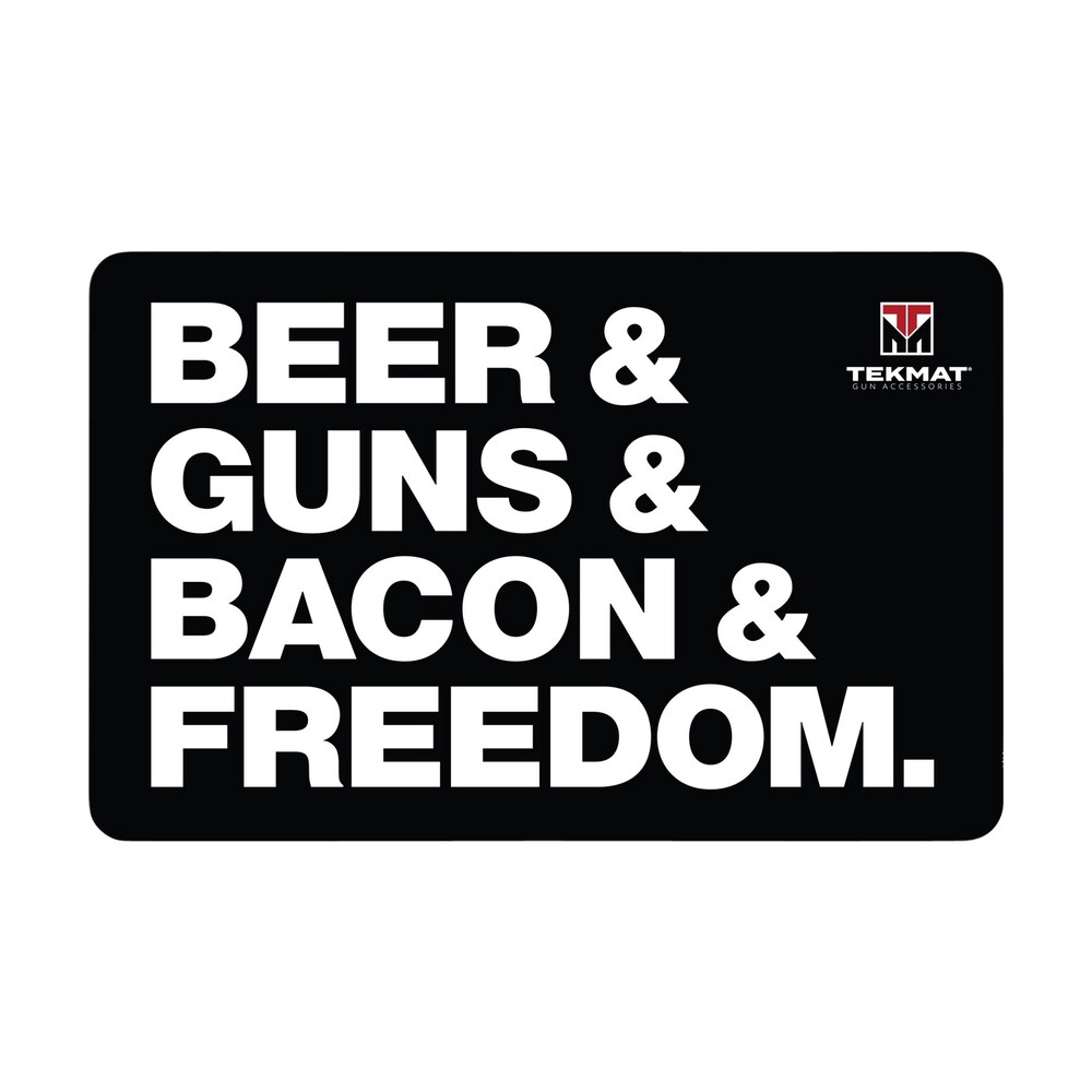 tekmat tekr17bgbf cleaning mat black/white rubber 11"x17" "beer & guns & bacon & freedom" TekMat TEKR17BGBF Cleaning Mat Black/White Rubber 11"x17" "Beer & Guns & Bacon & Sports South item 149270