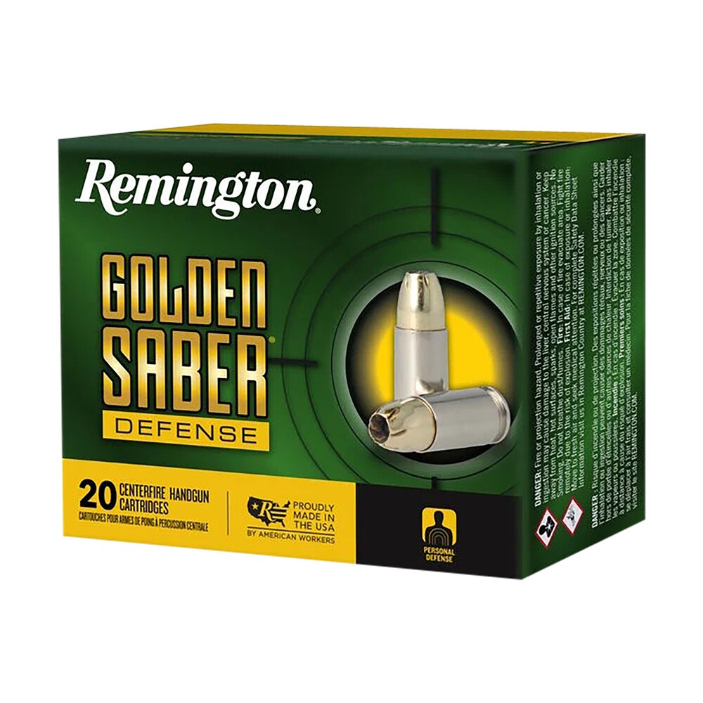 remington ammunition r21369 golden saber defense 10mmauto 180gr brass jacketed hollow point 20 per box/25 case Remington Ammunition R21369 Golden Saber Defense 10mmAuto 180gr Brass Jacketed Hollow Point 20 Sports South item 149301