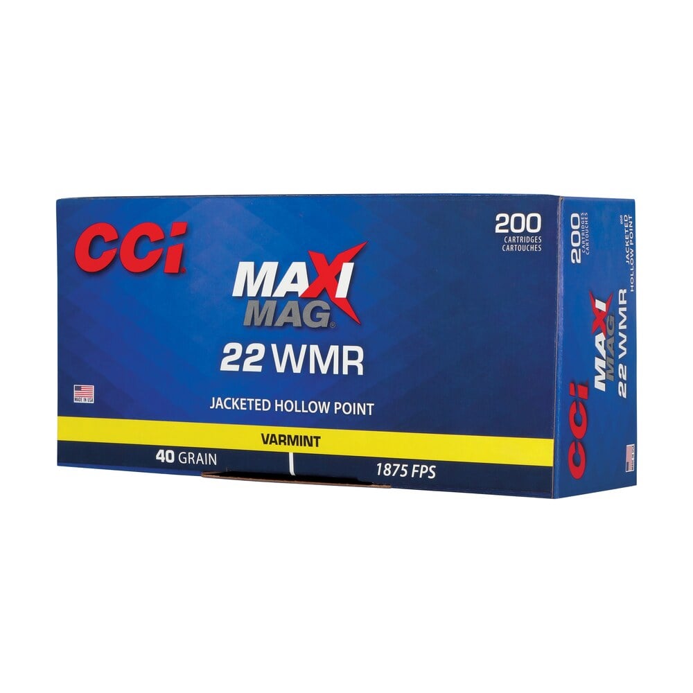 cci 958 maxi mag varmint 22wmr 40gr jacketed hollow point 200 per box/10 case CCI 958 Maxi-Mag Varmint 22WMR 40gr Jacketed Hollow Point 200 Per Box/10 Case Sports South item 149306