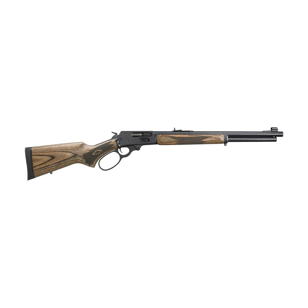 marlin 70456 1895 gun guide 45 70 gov 6+1 19.10" satin blued steel threaded barrel, blued steel receiver, fixed brown laminate stock Marlin 70456 1895 Gun Guide 45-70 Gov 6+1 19.10" Satin Blued Steel Threaded Sports South item 149607
