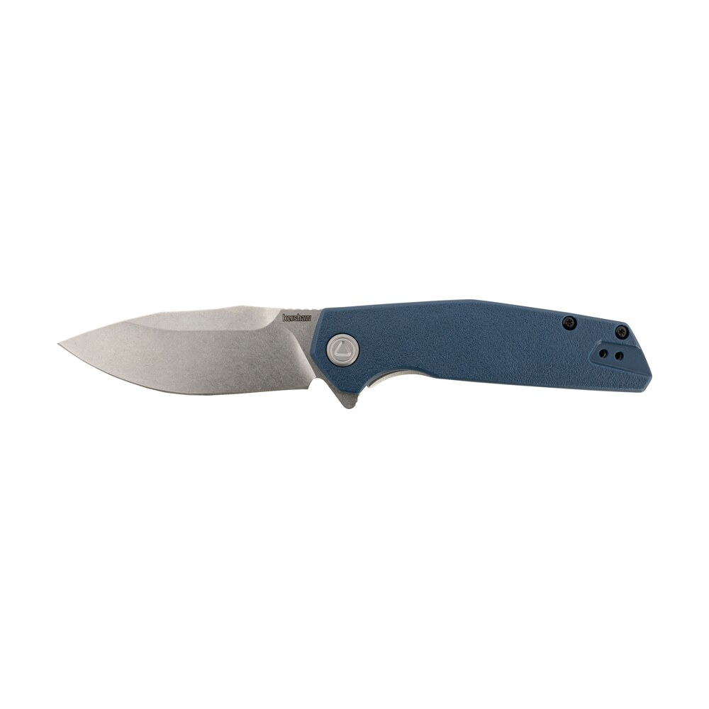 kershaw 2036 lucid 3.20" folding clip point plain stonewashed 8cr13mov ss blade/blue/stonewashed glass filled nylon/ss handle includes pocket clip Kershaw 2036 Lucid 3.20" Folding Clip Point Plain Stonewashed 8Cr13MoV SS Sports South item 150247
