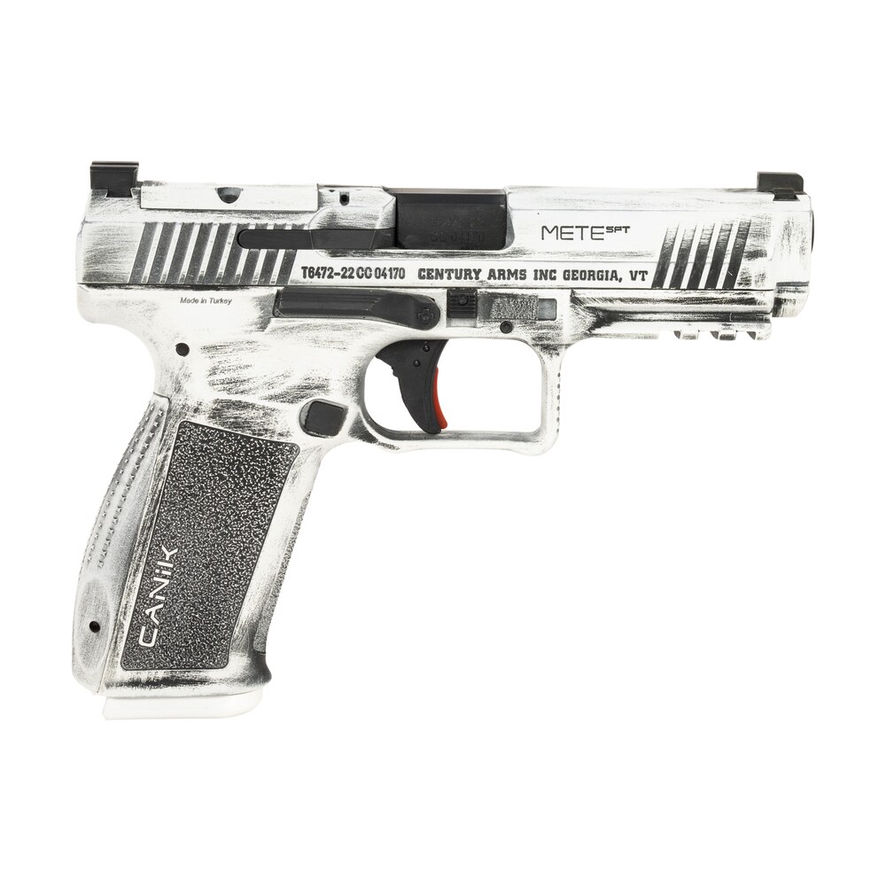 canik hg5636adn mete sft 9mm luger 18+1(2) 4.46" barrel, serrated optic cut slide, polymer frame w/picatinny accessory rail & beavertail, speed loader and iwb/owb holster. Canik HG5636ADN Mete SFT 9mm Luger 18+1(2) 4.46" Sports South item 150293
