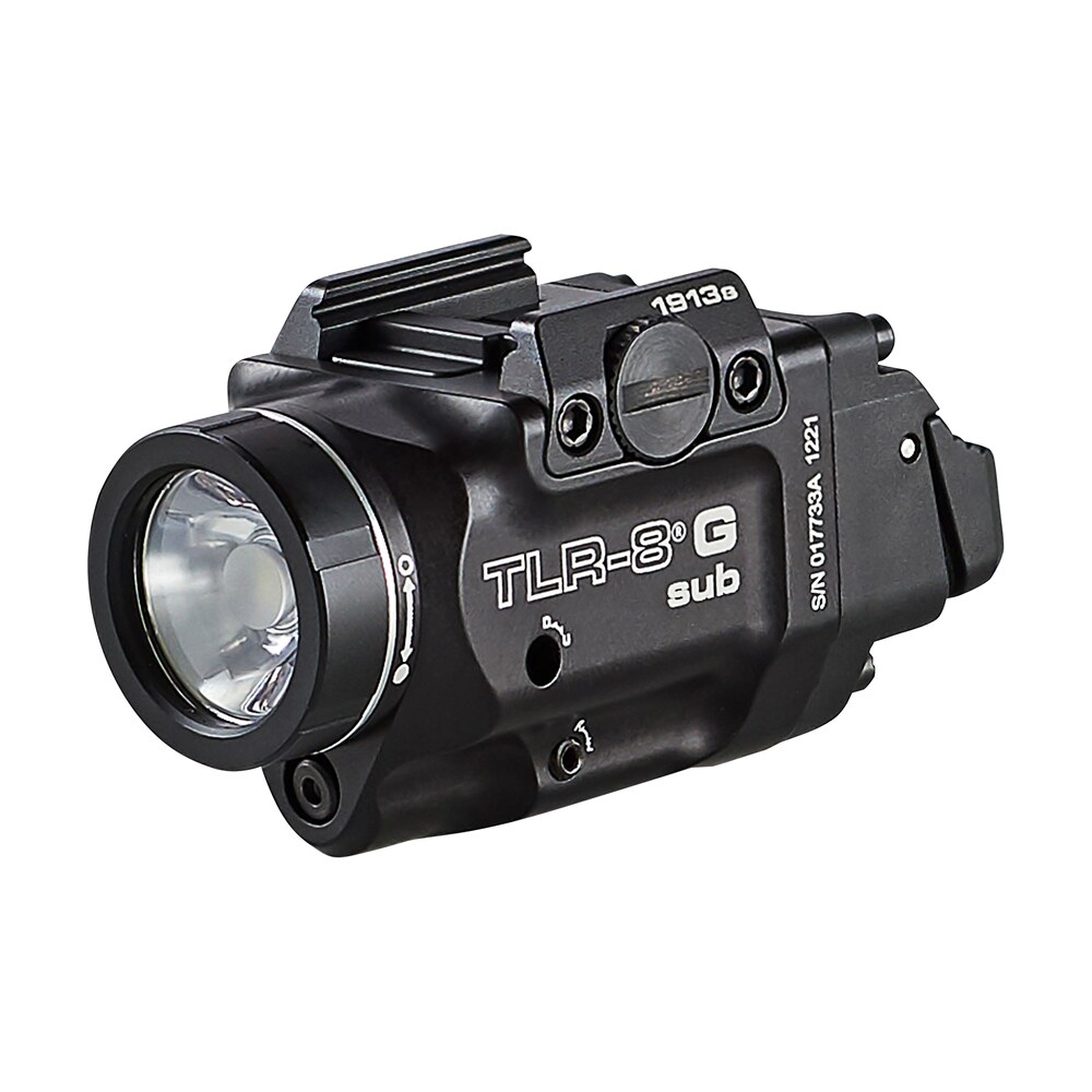 streamlight 69438 trl 8 g sub gun light with green laser black anodized 500 lumens white led 1913 short rail pistol Streamlight 69438 TRL-8 G Sub Gun Light Sports South item 150354