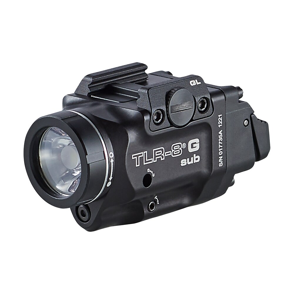 streamlight 69431 trl 8 g sub gun light with green laser black anodized 500 lumens white led glock 43x mos/48 mos/43x/48 with rail Streamlight 69431 TRL-8 G Sub Gun Light Sports South item 150356