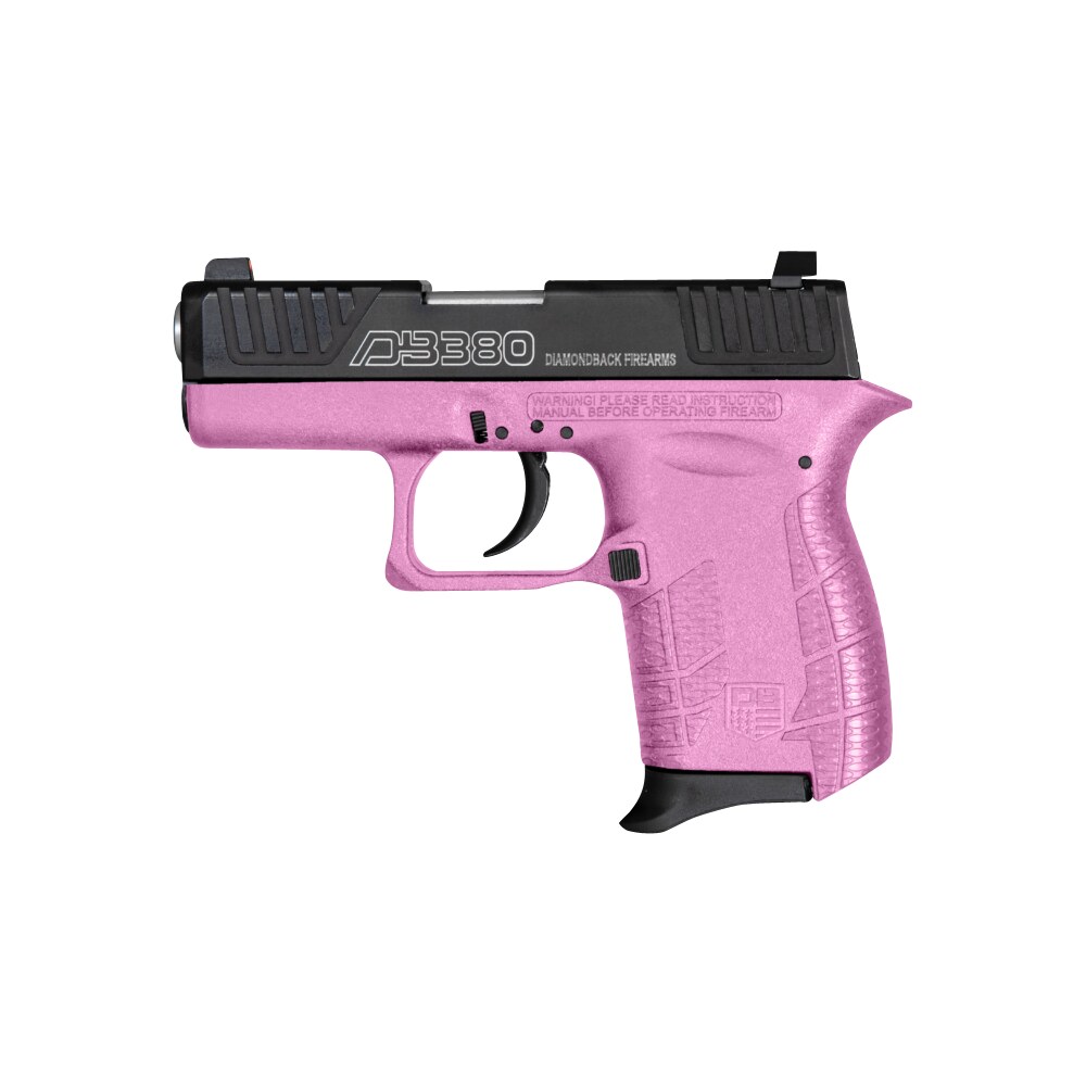 diamondback db0100e112 db380 gen4 micro compact frame 380 acp 6+1, 2.80" stainless steel barrel, nickel boron serrated stainless steel slide, pink polymer frame w/beavertail & grip Diamondback DB0100E112 DB380 Gen4 Micro-Compact Frame 380 ACP 6+1, 2.80" Stainless Steel Sports South item 150377