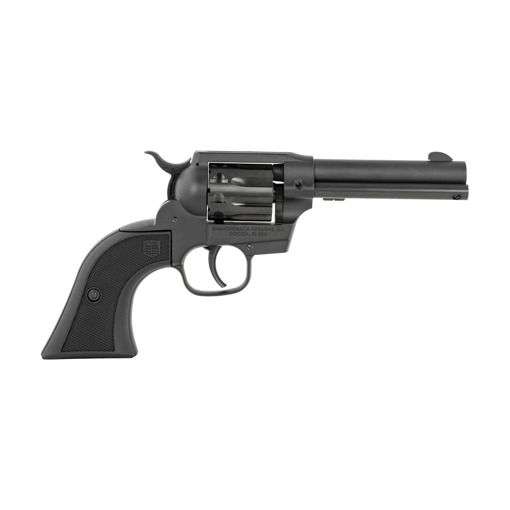 diamondback db051ca001 sidekick 22 lr 9 shot, 4.50" black cerakote steel barrel, black cerakote zinc alloy frame, black cerakote cylinder, black checkered nylon grip, hammer safety, exposed hammer Diamondback DB051CA001 Sidekick 22 LR 9 Shot, 4.50" Black Cerakote Steel Sports South item 150383