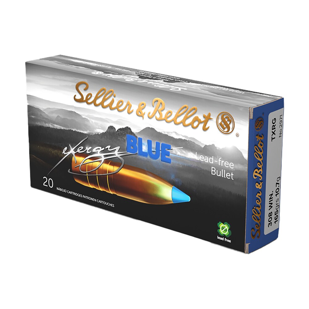 sellier & bellot sb308xa exergy 308win 165gr tac ex blue 20 per box/12 case Sellier & Bellot SB308XA eXergy 308Win 165gr TAC EX Blue 20 Per Box/12 Case Sports South item 150588