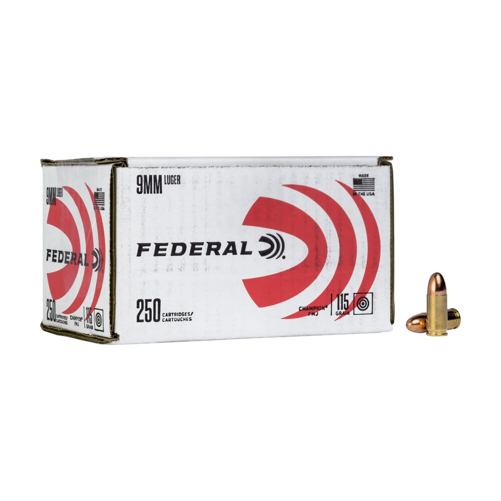 federal c9115a250 champion training 9mmluger 115gr full metal jacket 250 per box/4 case Federal C9115A250 Champion Training 9mmLuger 115gr Full Metal Jacket 250 Per Box/4 Case Sports South item 150609