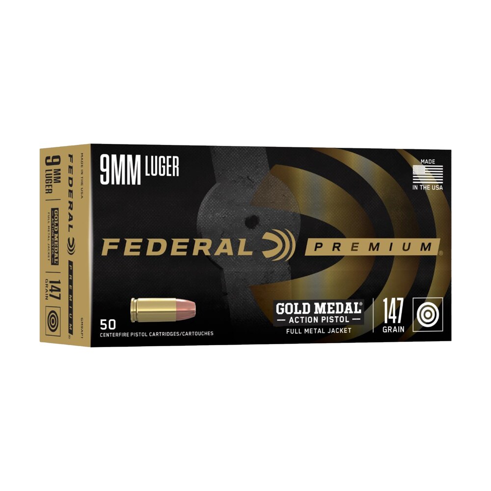 federal gm9ap1 gold medal centerfire pistol 9mmluger 147gr full metal jacket 50 per box/10 case Federal GM9AP1 Gold Medal Centerfire Pistol 9mmLuger 147gr Full Metal Jacket 50 Per Box/10 Case Sports South item 150611