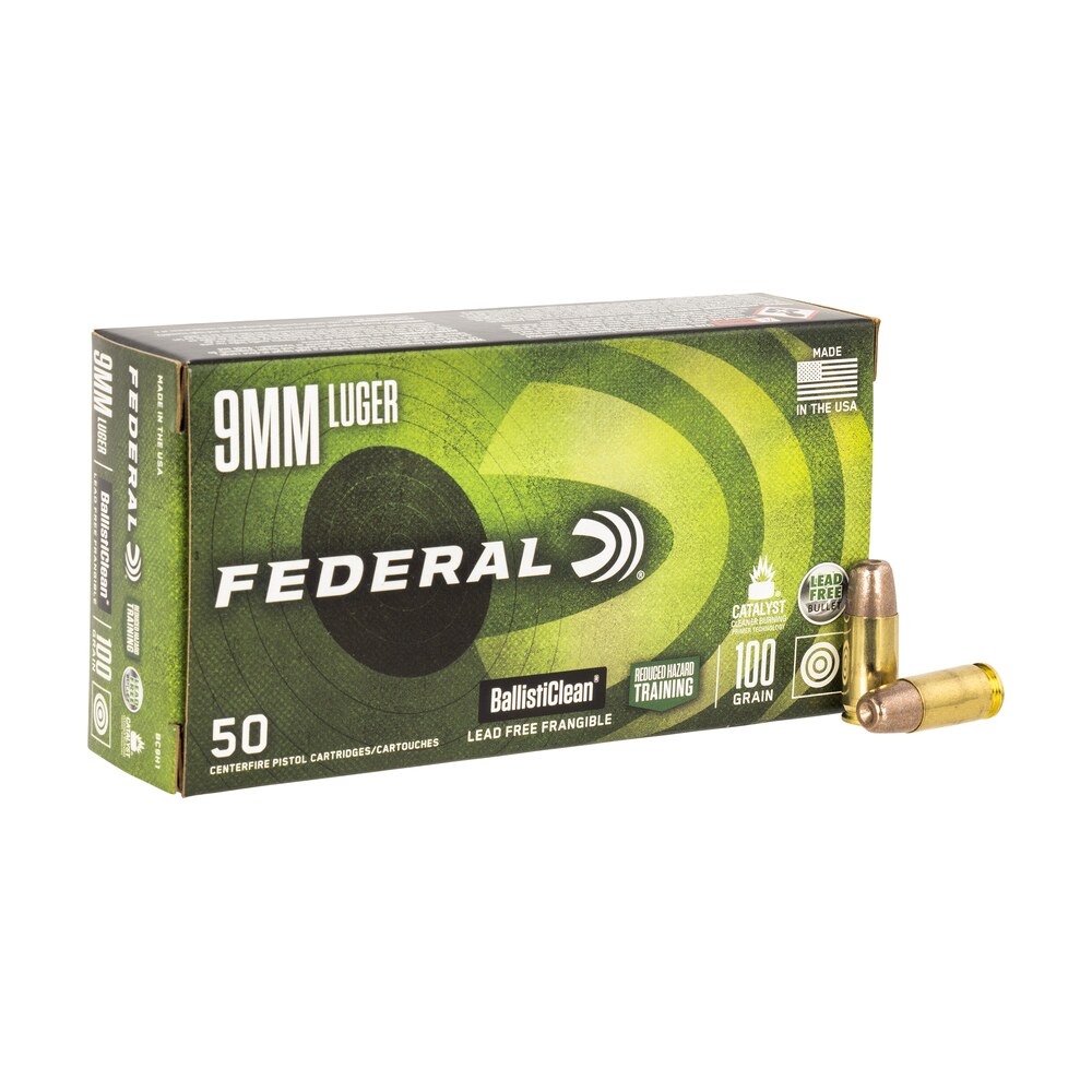 federal bc9h1 ballisticlean reduced hazard training 9mmluger 100gr lead free frangible 50 per box/20 case Federal BC9H1 BallistiClean Reduced Hazard Training 9mmLuger 100gr Lead Free Frangible 50 Per Sports South item 150627
