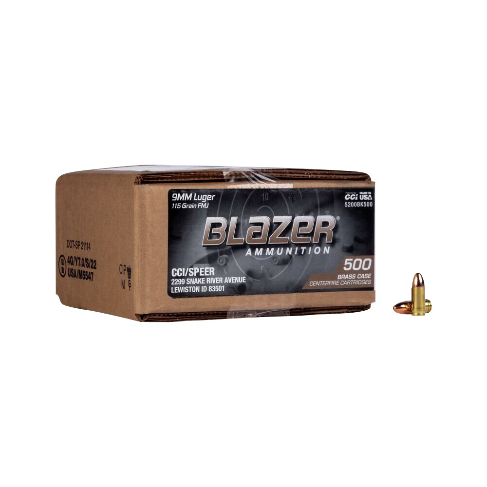 cci 5200bk500 blazer brass handgun 9mmluger 115gr full metal jacket 500 per box/1 case *loose CCI 5200BK500 Blazer Brass Handgun 9mmLuger 115gr Full Metal Jacket 500 Per Box/1 Case *Loose Sports South item 150640