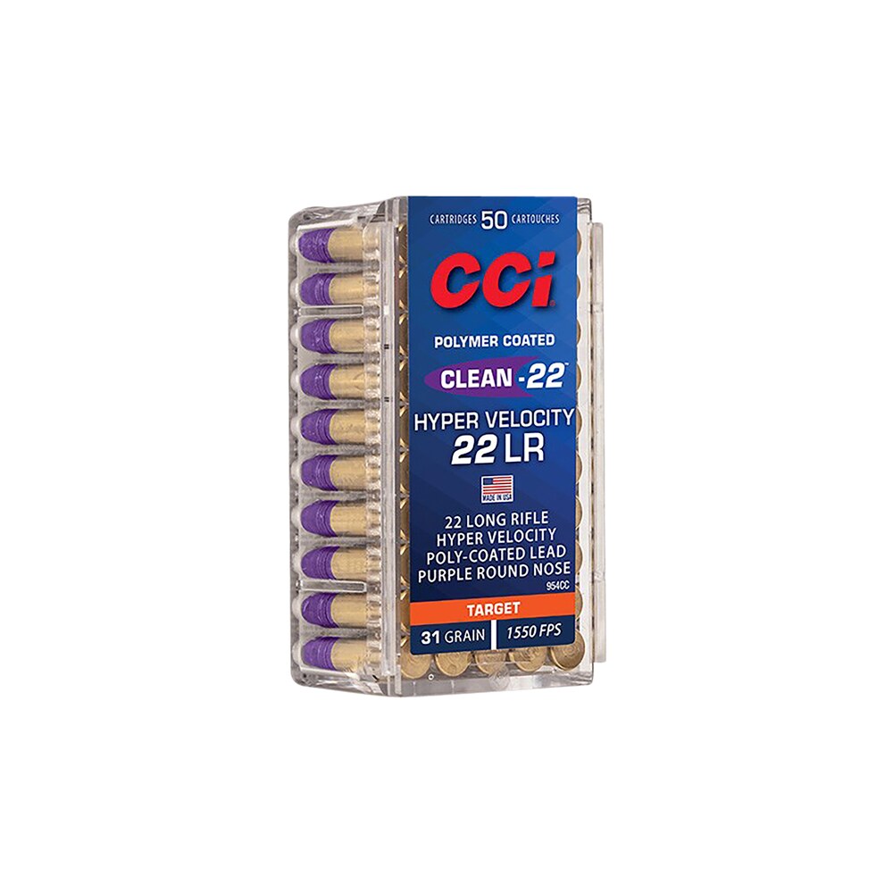 cci 954cc clean 22 hyper velocity 22lr 31gr ln purple 50 per box/100 case CCI 954CC Clean-22 Hyper Velocity 22LR 31gr LN Purple 50 Per Box/100 Case Sports South item 150642