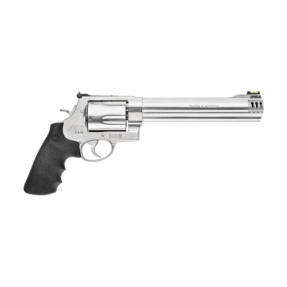 smith & wesson 163460 model 460 xvr extra large 460 s&w mag 5 shot 8.38″ satin compensated barrel, satin cylinder, satin stainless steel frame, black finger grooved grip, exposed hammer Smith & Wesson 163460 Model 460 XVR Extra Large 460 S&W Mag 5 Shot 8.38" Satin Sports South item 15070