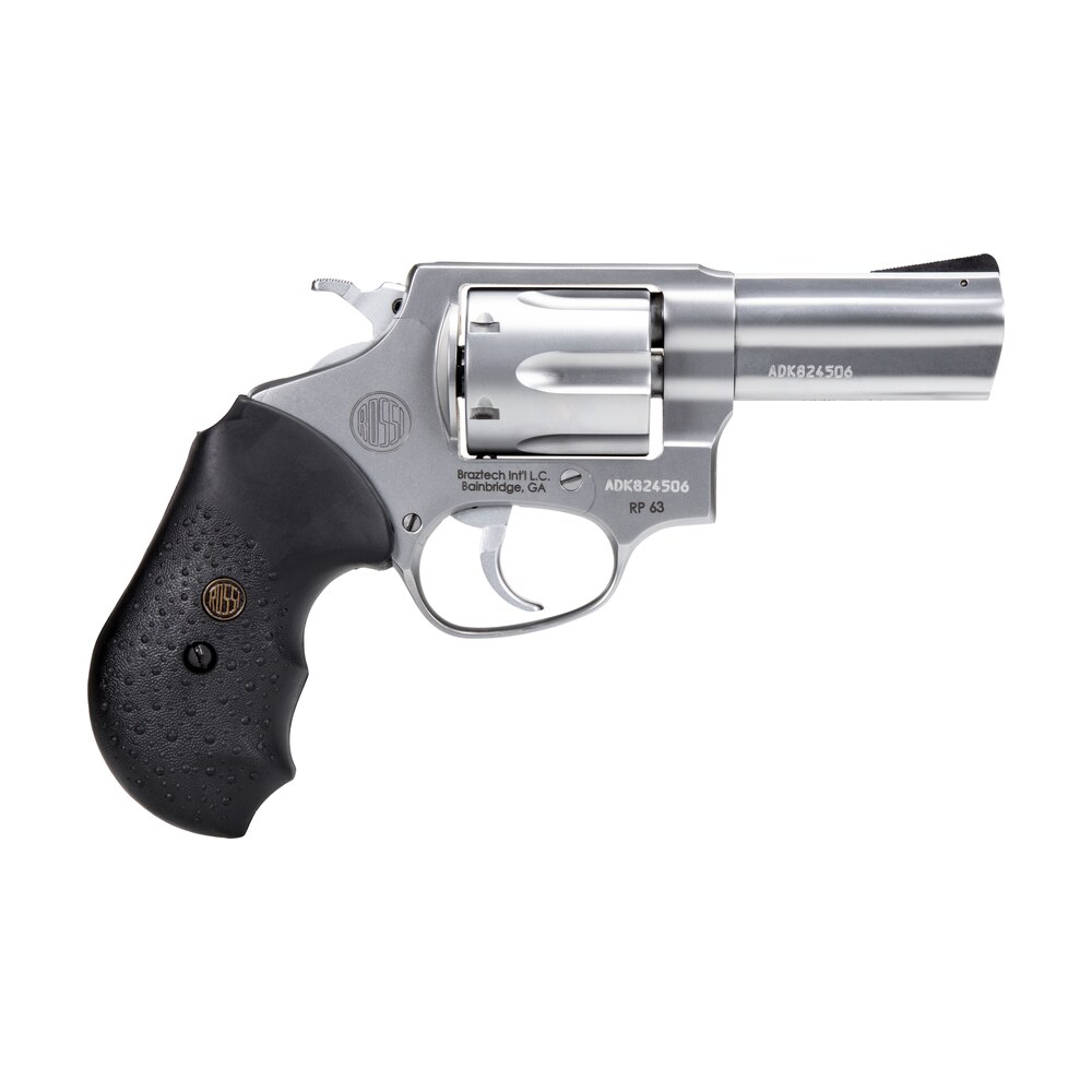 rossi 2rp639 rp63 small frame 357 mag 6 shot, 3" satin stainless steel barrel, cylinder & frame, black textured rubber grip, hammer block safety, exposed hammer Rossi 2RP639 RP63 Small Frame 357 Mag 6 Shot, 3" Satin Stainless Steel Sports South item 150826