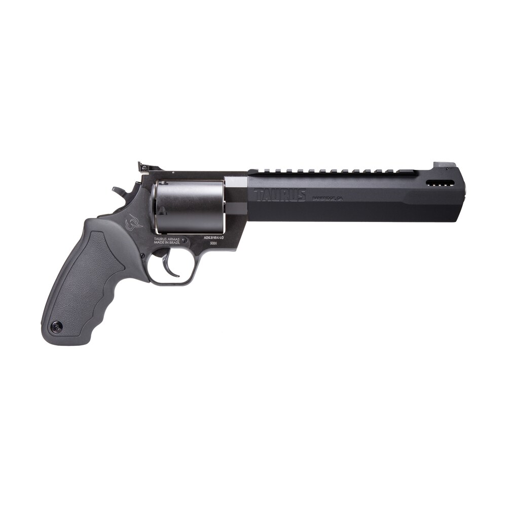taurus 2500081rh raging hunter large frame 500 s&w mag 5rd 8.38" black ported/target crown barrel, matte black oxide cylinder, black steel frame black rubber grip Taurus 2500081RH Raging Hunter Large Frame 500 S&W Mag 5rd 8.38" Black Ported/Target Crown Sports South item 150920