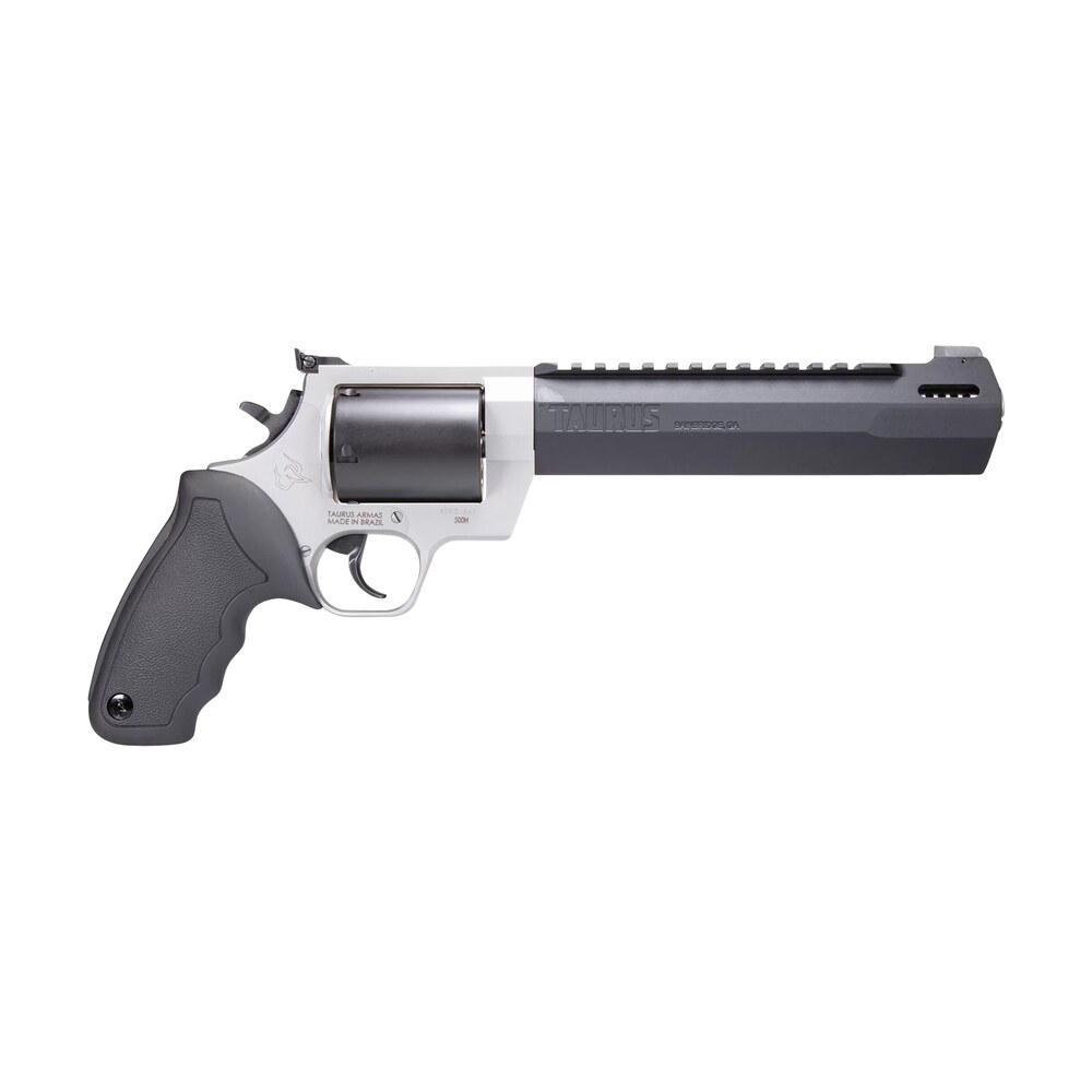 taurus 2500085rh raging hunter large frame 500 s&w mag 5rd 8.38" matte black ported/target crown barrel, matte black oxide cylinder, matte stainless steel frame, black rubber grip Taurus 2500085RH Raging Hunter Large Frame 500 S&W Mag 5rd 8.38" Matte Black Ported/Target Sports South item 150921