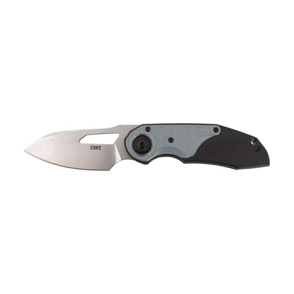 crkt 5410 attaboy 2.73" folding drop point plain stonewashed d2 steel blade/black/silver grn handle includes pocket clip CRKT 5410 Attaboy 2.73" Folding Drop Point Plain Stonewashed D2 Steel Blade/Black/Silver GRN Sports South item 150978