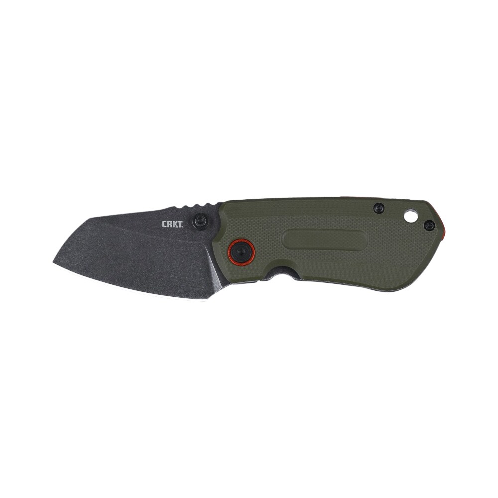 crkt 6277 overland compact 2.24" folding plain stonewashed d2 steel blade, green w/orange accents g10/ss handle, includes pocket clip CRKT 6277 Overland Compact 2.24" Folding Plain Stonewashed D2 Steel Blade, Green Sports South item 150981