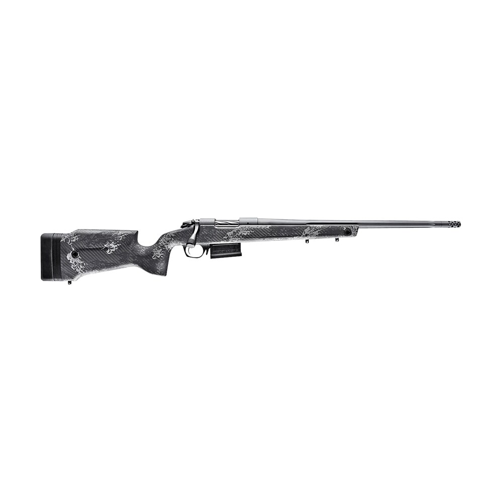 bergara rifles b14sm759 b 14 crest 6.5 prc 3+1 20" fluted/threaded, sniper gray cerakote barrel/rec, monte carlo carbon fiber stock with black & gray splatter, omni muzzle brake Bergara Rifles B14SM759 B-14 Crest 6.5 PRC 3+1 20" Fluted/Threaded, Sniper Gray Cerakote Sports South item 151105