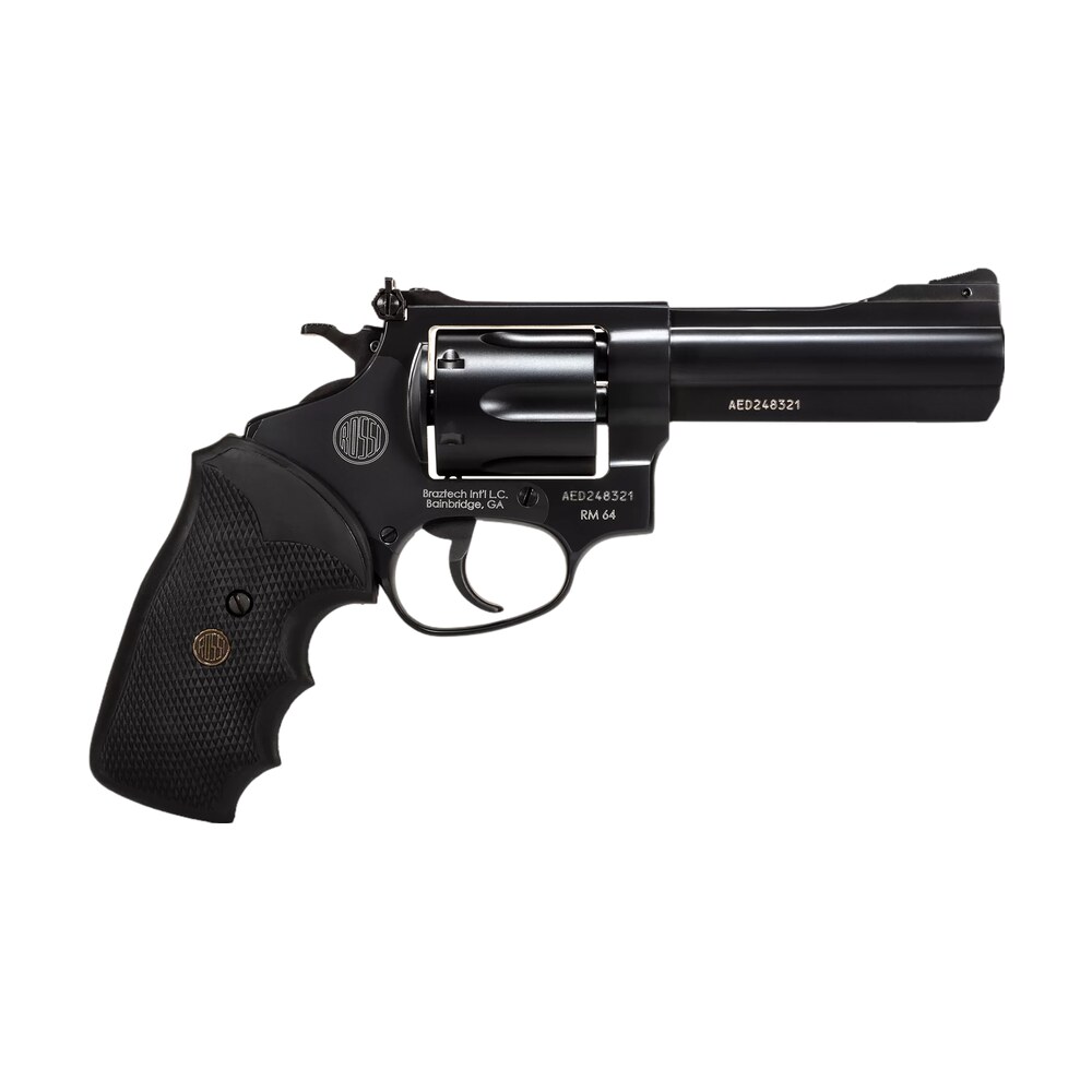 rossi 2rm641 rm64 medium frame 357 mag 6 shot, 4" black steel barrel, cylinder & frame, black textured rubber grip, hammer block safety Rossi 2RM641 RM64 Medium Frame 357 Mag 6 Shot, 4" Black Steel Sports South item 151208
