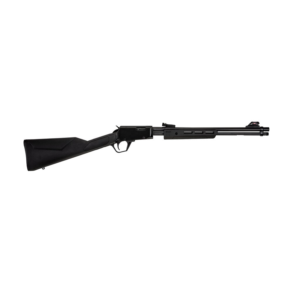 rossi gallery pump 22 wmr 12+1 20", black, polished steel barrel/rec, synthetic stock, fiber optic sights Rossi Gallery Pump 22 WMR 12+1 20", Black, Polished Steel Barrel/Rec, Synthetic Sports South item 151220