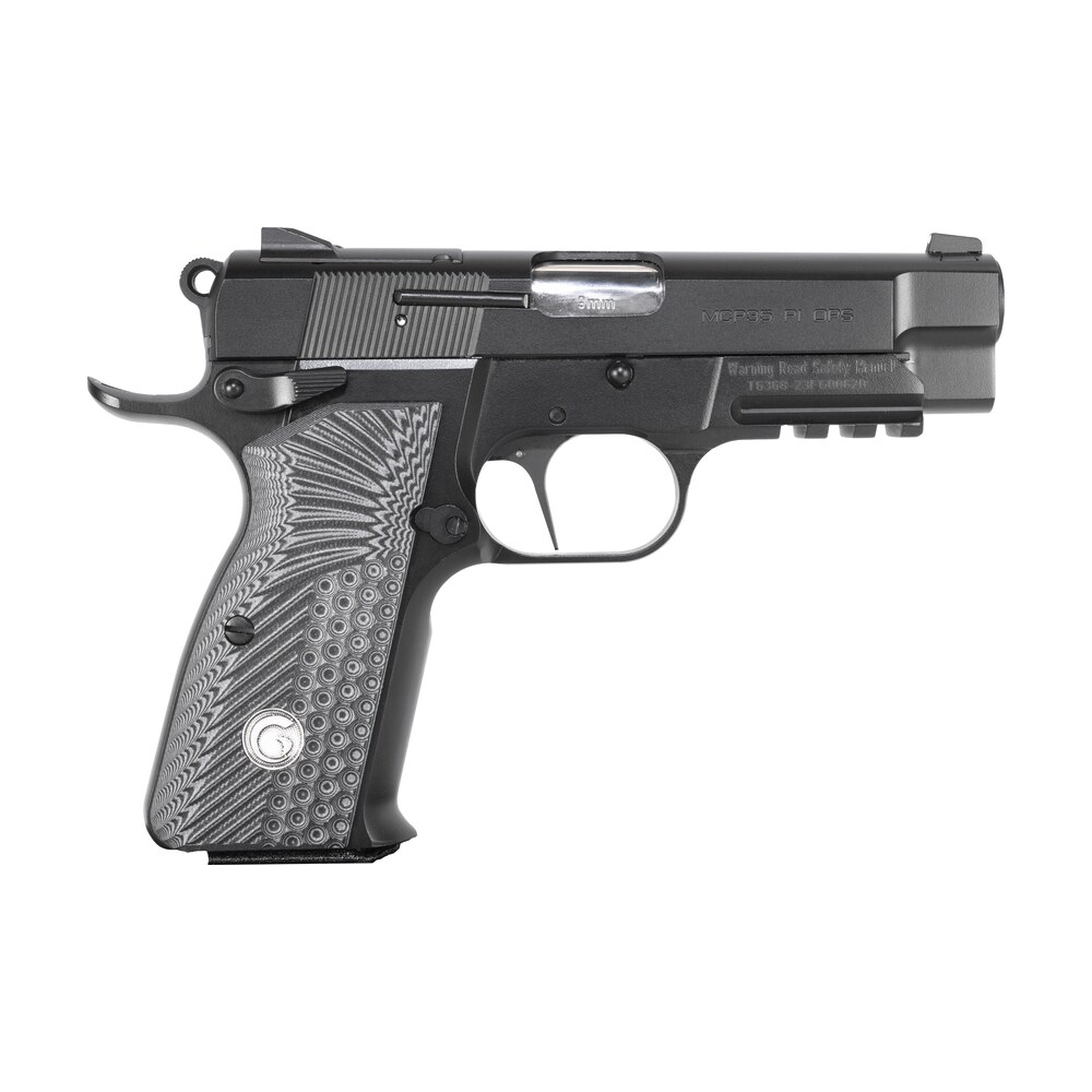eaa girsan 390446 mc p35pi ops 9mm luger 15+1 3.88" matte black optic ready/serrated steel slide, matte black steel frame w/accessory rail & beavertail black textured g10 grips ambidextrous EAA GIRSAN 390446 MC P35PI OPS 9mm Luger 15+1 3.88" Matte Black Optic Ready/Serrated Steel Sports South item 151300