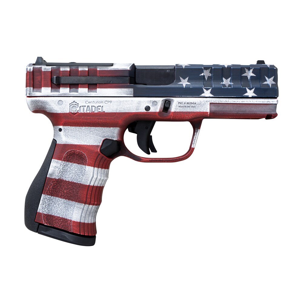 citadel citcp9usacan centurion cp9 compact frame 9mm luger 14+1, 4" black steel barrel, american flag cerakote optic ready/serrated steel slide, polymer frame & grip, features matching ammo can Citadel CITCP9USACAN Centurion CP9 Compact Frame 9mm Luger 14+1, 4" Black Steel Sports South item 151424