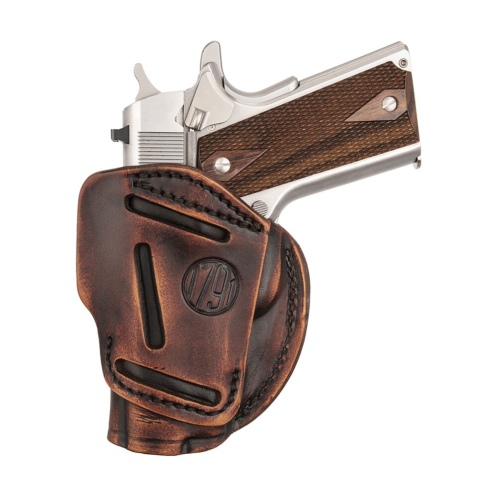1791 gunleather 3wh1vtga 3 way iwb/owb size 01 vintage leather belt loop fits 1911 3 4" ambidextrous hand 1791 Gunleather 3WH1VTGA 3-Way IWB/OWB Size 01 Vintage Leather Belt Loop Sports South item 151498