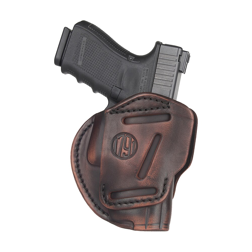 1791 gunleather 3wh5vtga 3 way iwb/owb size 05 vintage leather belt loop fits glock 17 fits hk vp9 fits mp9 ambidextrous hand 1791 Gunleather 3WH5VTGA 3-Way IWB/OWB Size 05 Vintage Leather Belt Loop Sports South item 151502