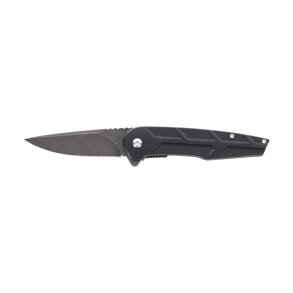 schrade 1159329 reckon 3.25" folding drop point plain dark stonewash d2 steel blade 4.40" black aluminum handle Schrade 1159329 Reckon 3.25" Folding Drop Point Plain Dark Stonewash D2 Steel Blade 4.40" Black Sports South item 151563