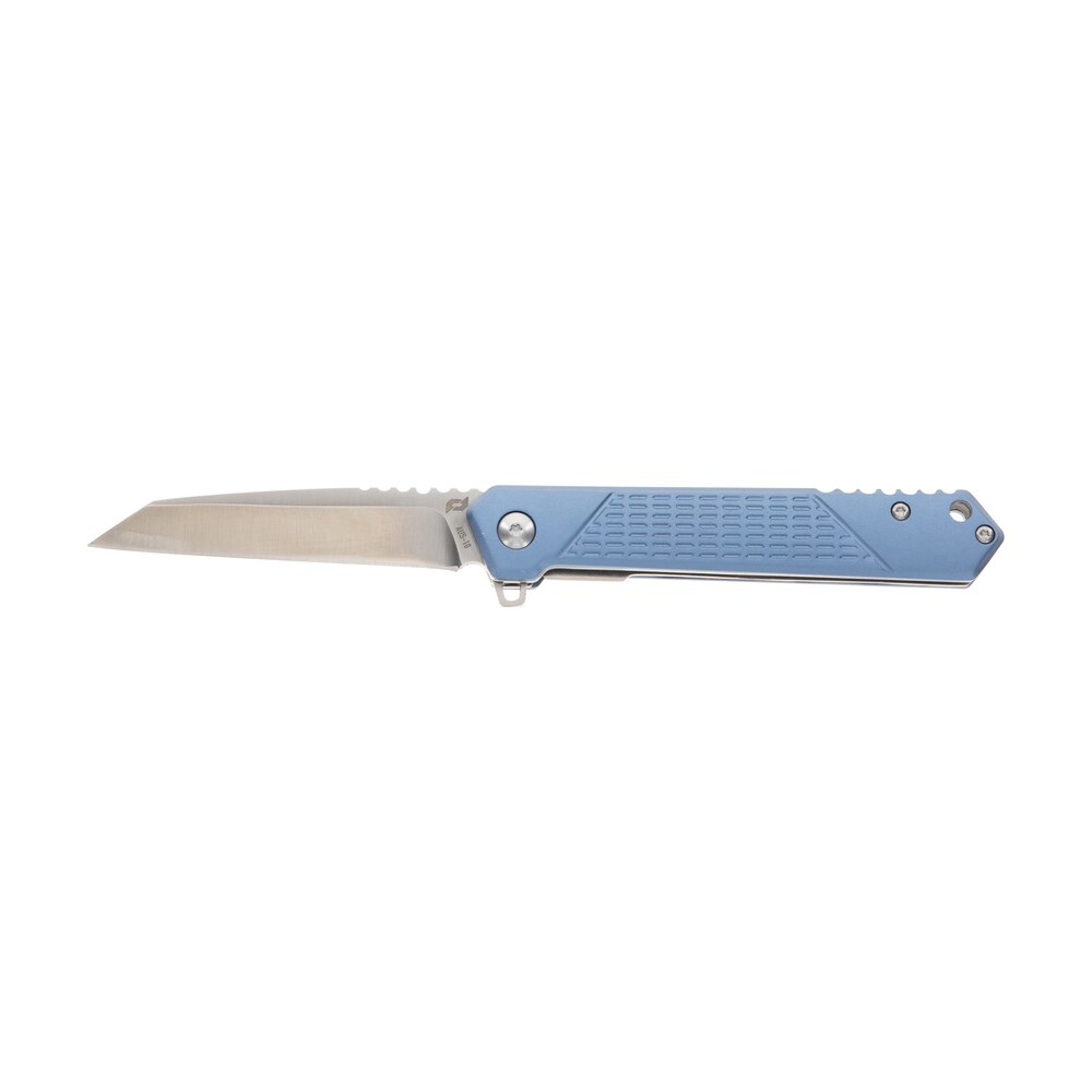 schrade 1159320 inert edc 3.25" folding wharncliffe part serrated satin aus 10a ss blade, 4.25" blue aluminum handle Schrade 1159320 Inert EDC 3.25" Folding Wharncliffe Part Serrated Satin AUS-10A SS Blade, 4.25" Sports South item 151568