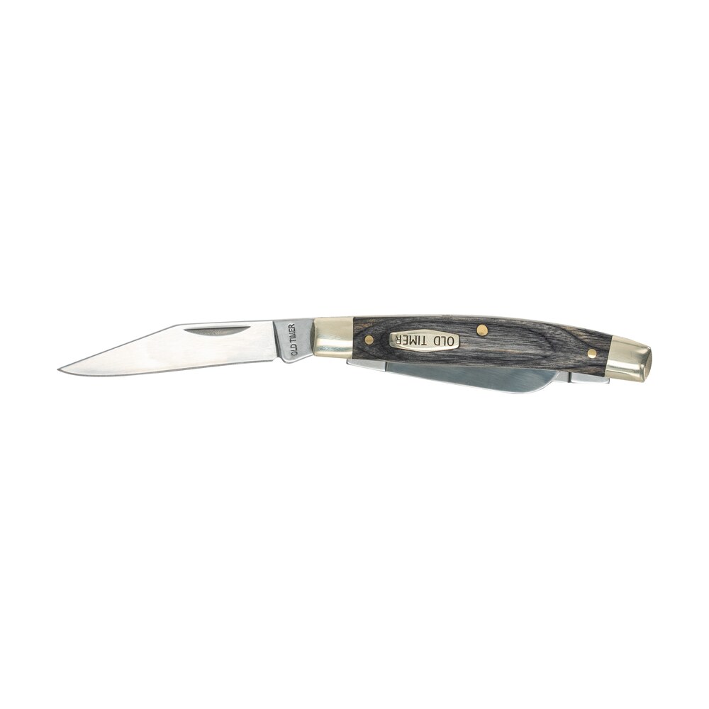 old timer 1149100 heritage series middleman 340t 2" 1.70" 2.40" folding clip point/pen/sheepsfoot d2 steel blade, 3.70" gray wood laminate handle Old Timer 1149100 Heritage Series Middleman 340T 2" 1.70" 2.40" Folding Clip Sports South item 151575