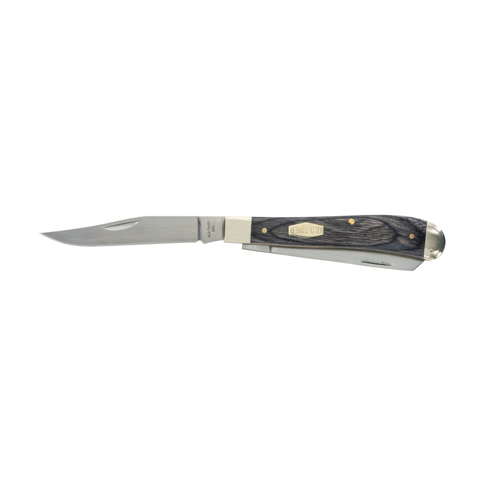 old timer 1135990 heritage series trapper 940t 3" folding clip point/spey plain d2 steel blade, 3.70" gray wood laminate handle Old Timer 1135990 Heritage Series Trapper 940T 3" Folding Clip Point/Spey Plain D2 Steel Blade, Sports South item 151576
