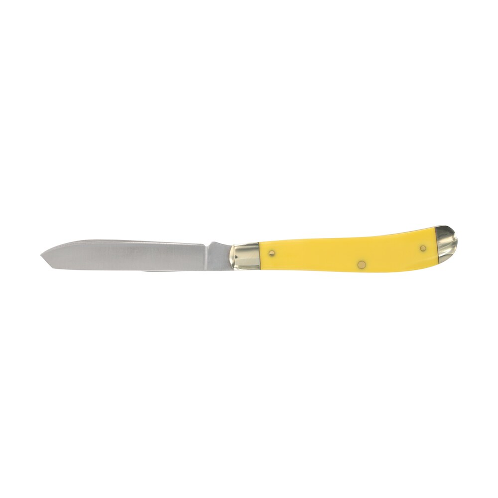 old timer 1180011 gunstock trapper 3" plain stainless steel blade yellow Old Timer 1180011 Gunstock Trapper 3" Plain Stainless Steel Blade Yellow Sports South item 151582