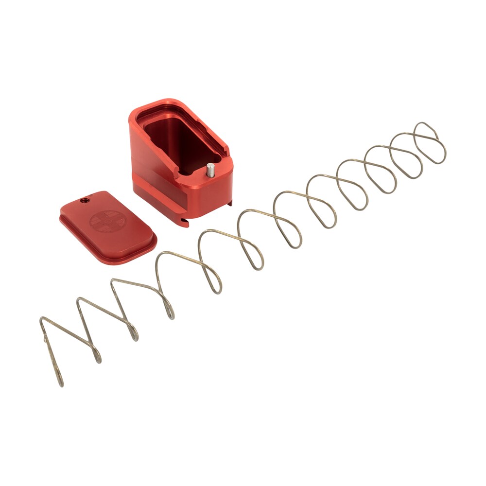 shield arms g17me5red magazine extension +5 extended 40 s&w/9mm luger compatible w/glock 17/19x/22/34/35/45, red anodized aluminum Shield Arms G17ME5RED Magazine Extension +5 Extended 40 S&W/9mm Luger Compatible Sports South item 151802