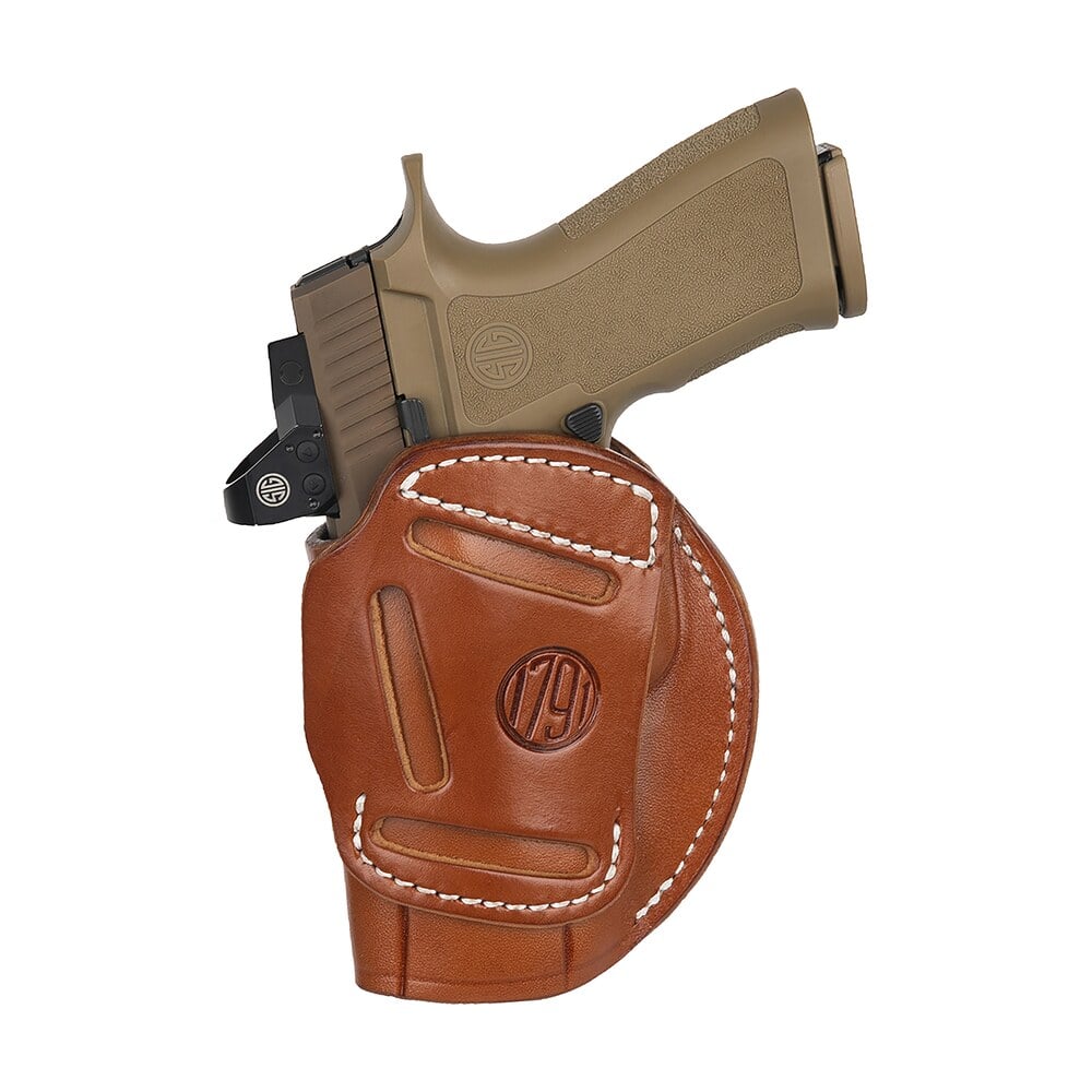 1791 gunleather 4wh6cbrr 4 way iwb/owb size 06 classic brown leather belt clip compatible w/ glock 17/ruger american pistol right hand 1791 Gunleather 4WH6CBRR 4-Way IWB/OWB Size 06 Classic Brown Leather Belt Clip Compatible Sports South item 151988